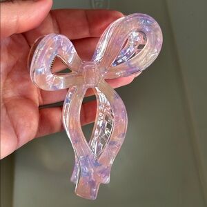Urban Outfitters Pink Lavender Marble Bow Hair Clip